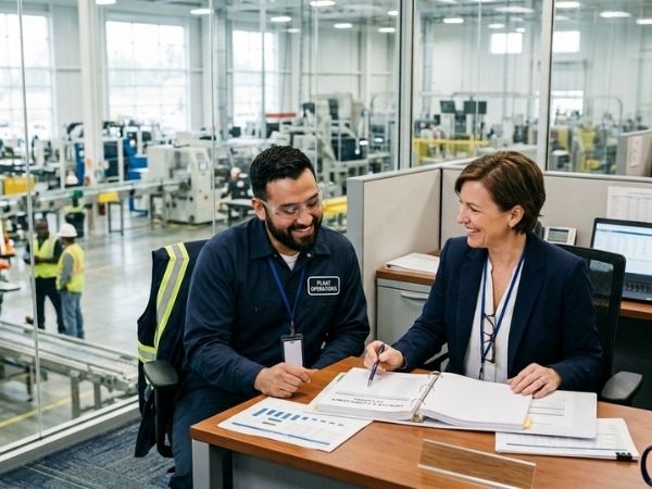 Auditora verificando cumplimiento laboral en Auditoría protocolo SMETA | Bureau Veritas Certification Colombia